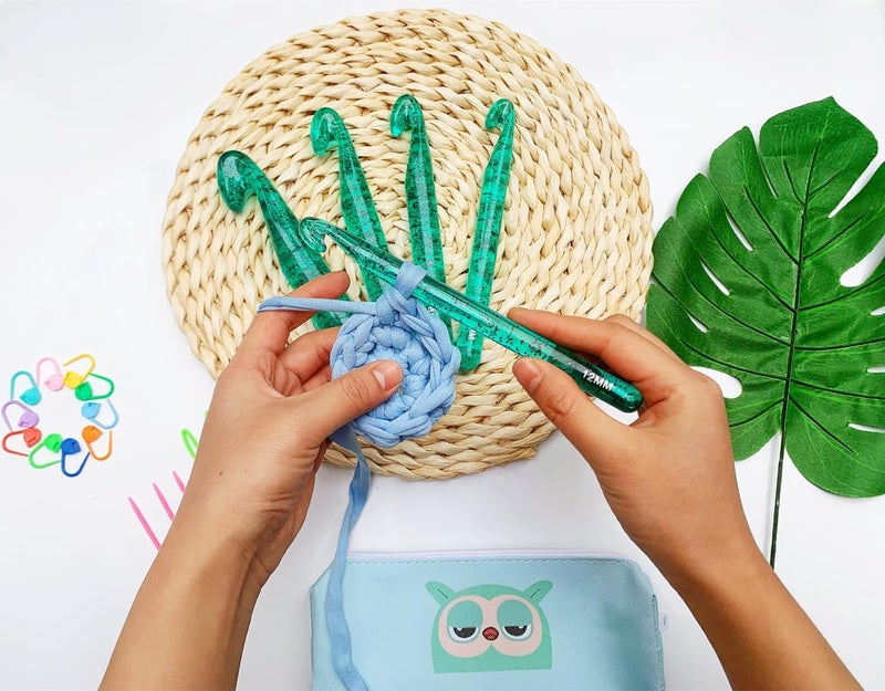 ZICALSO Large Crochet Hooks,25mm 20mm 18mm 15mm 12mm Crochet Hooks for Chunky Yarn,Big 12 mm-25 mm Crochet Hook（Green） - Image 3